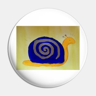 Watercolor and acrylic snail illustration Pin