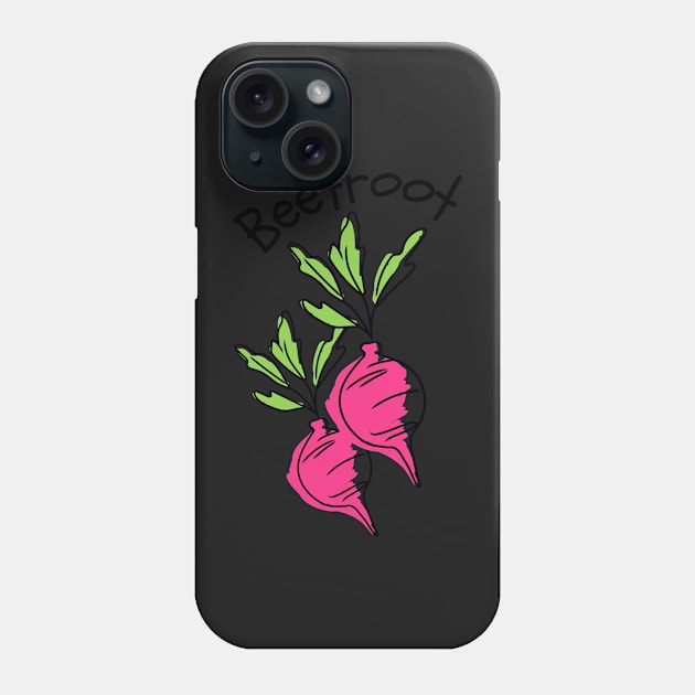 Hand Drawn Beetroot Minimal Phone Case by monicasareen