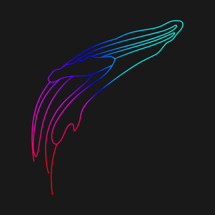 Minimalist line art rainbow whale T-Shirt