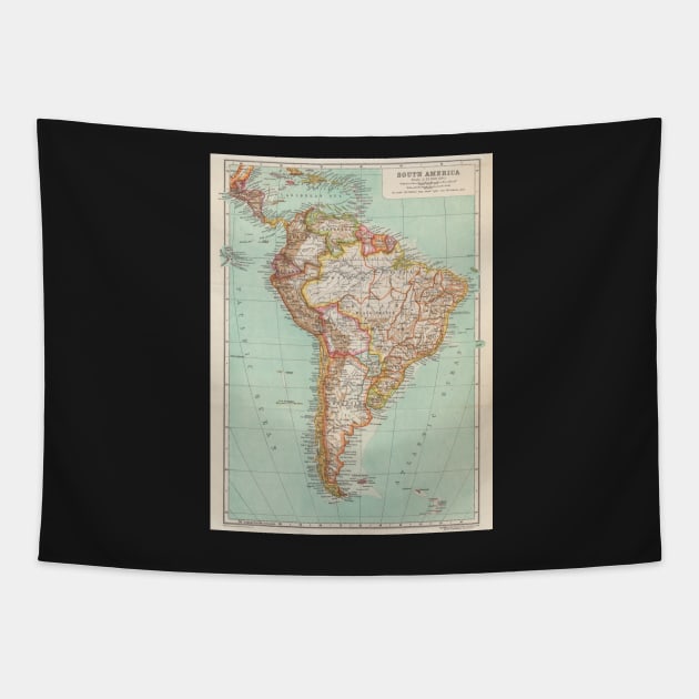 South America Antique Maps Tapestry by alexrow