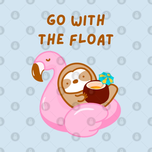 Go With the Float Coconut Drink Sloth by theslothinme