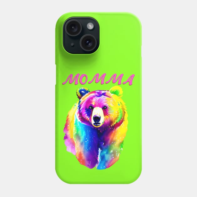 Momma BEAR with Text Phone Case by FlippinTurtles