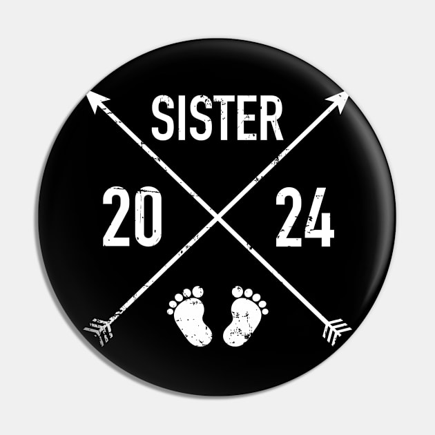 Sister est. 2024 hipster Pin by Designzz