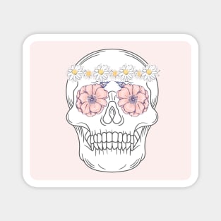 Floral Springtime Skull Magnet