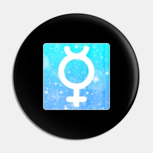 Mercury Planet Symbol Square Monogram Pin