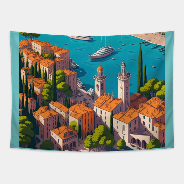 French Riviera Tapestry by fleurdesignart