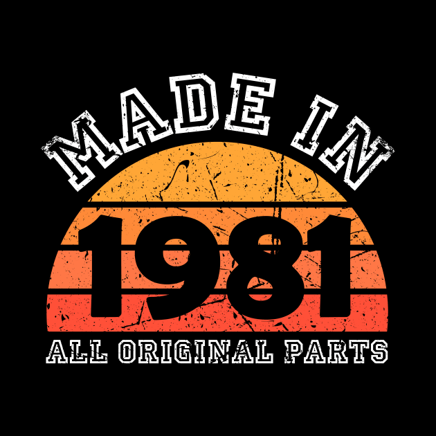 Made 1981 Original Parts 40th Birthday by jodotodesign