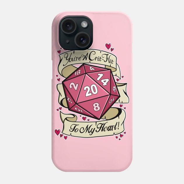 Critical Hit for my Heart Phone Case by Milmino