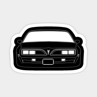 Pontiac Trans Am White Outline Magnet