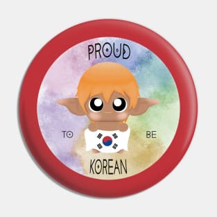 Proud to be Korean (Sleepy Forest Creatures) Pin