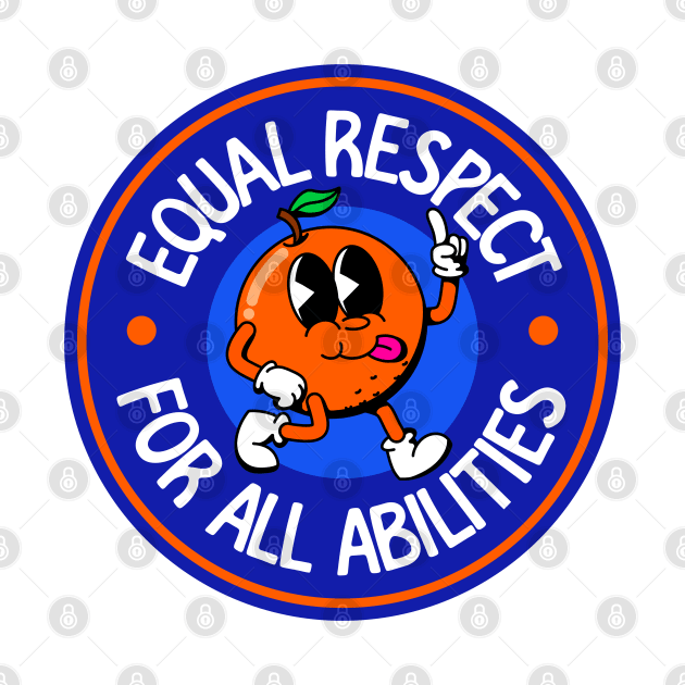 Equal Respect For All Abilities - Cute Orange by Football from the Left