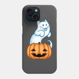 Cat Ghost and Pumpkin Phone Case