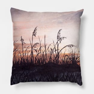 Sea Oats at Sunset Pillow