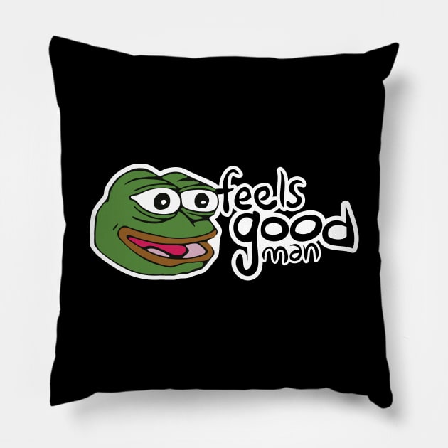 Feels Good Man - Pepe the Frog Pillow by EverGreene