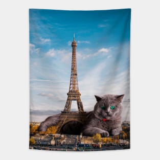 Eiffel Cat Tapestry