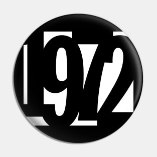 1972 Funky Overlapping Reverse Numbers for Dark Backgrounds Pin