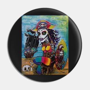 Pirate Girl - Surfs Up Pin