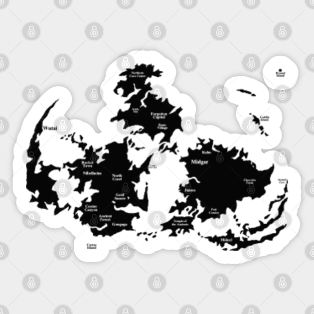 Ff7 Map Vintage Black Final Fantasy 7 Aufkleber Teepublic De For the life of me i cant open the safe in nibelheim mansion! teepublic