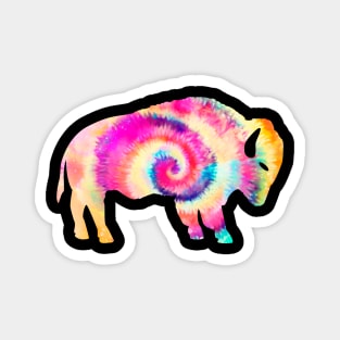 Rainbow Tie Dye Buffalo American Bison Magnet