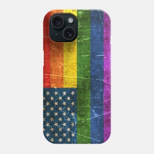 Vintage Aged and Scratched American Gay Pride Flag Phone Case