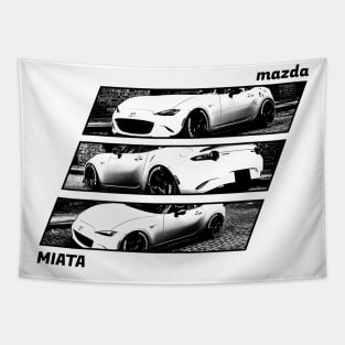 Mazda Miata MX-5 ND Black 'N White Archive 2 Tapestry