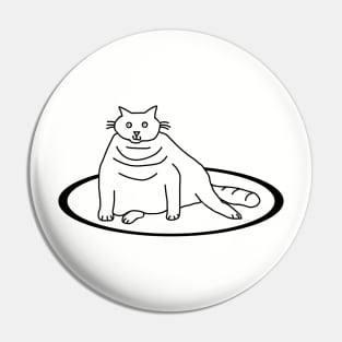 Chonk Cat on a Rug Minimal Line Pin