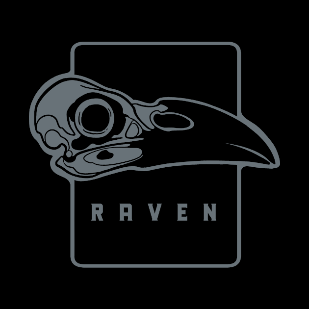 Silhouette of raven's skull by croquis design