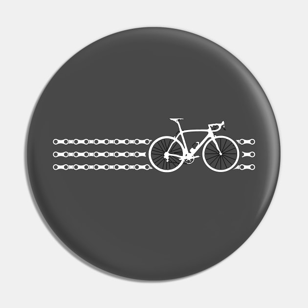 Bike Stripes White x 3 (Chain) Pin by sher00