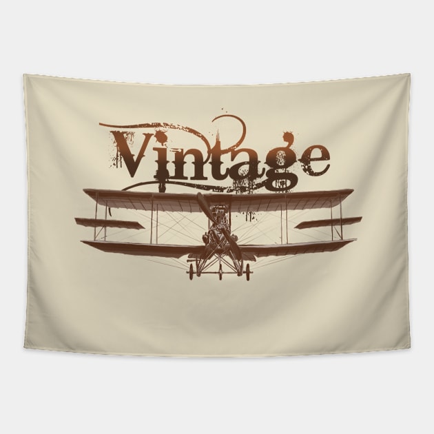 Vintage airplane Tapestry by sibosssr