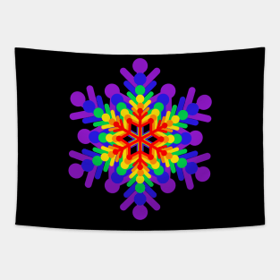 Rainbow Gay Pride Snowflakes Tapestry