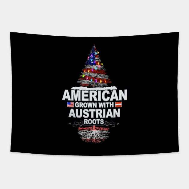 Christmas Tree  American Grown With Austrian Roots - Gift for Austrian From Austria Tapestry by Country Flags