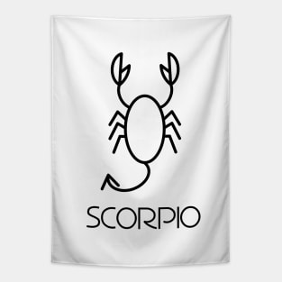 Scorpio Doodle Line Art Tapestry