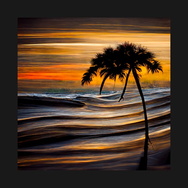 Crashing Waves at the Shore sea Life Tree Sunset by FoolDesign