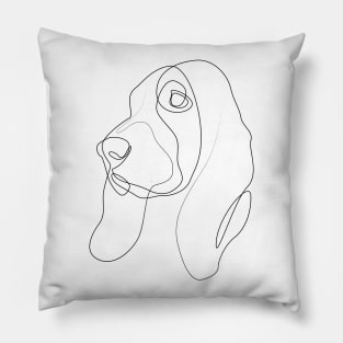 Basset Hound - one line drawing Pillow