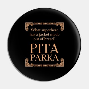 Funny Pita Bread and Ancient Greek Mythology History Nerd Pin