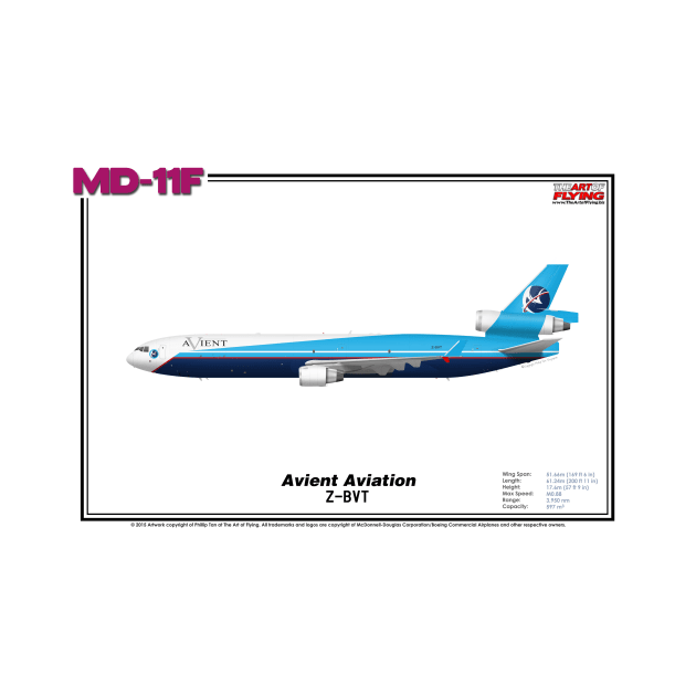 McDonnell Douglas MD-11F - Avient Aviation (Art Print) by TheArtofFlying