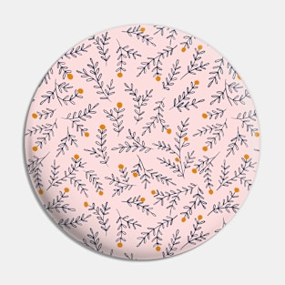 Floral orange pattern Pin