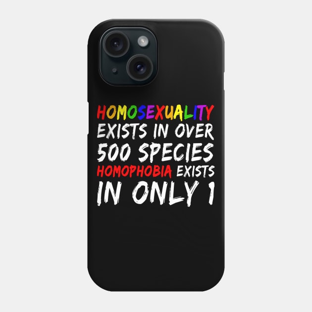Homosexuality Exists In Over 500 Species Homophobia Exists In Only 1 Phone Case by egcreations