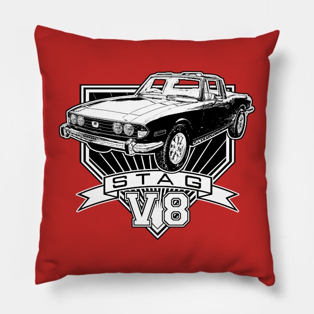 Triumph Stag V8 convertible Pillow by CoolCarVideos