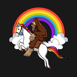 Bigfoot Riding Unicorn T-Shirt