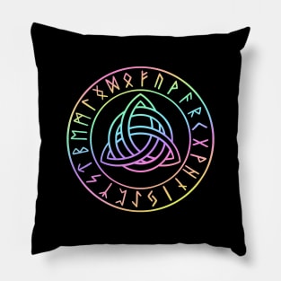 Celtic Knot symbol with Elder Futhark Runes Pillow