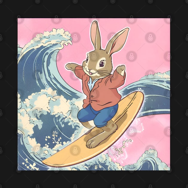 Ocean Waves of a Surfer Doing Surf Tricks on Surfboard Surfing Life of Rabbit by wigobun