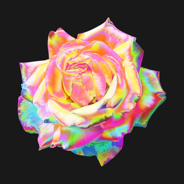 Iridescent Holographic Rainbow Pastel Rose Flower by Art by Deborah Camp