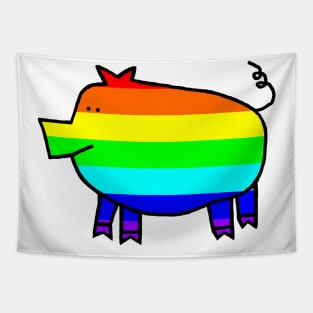 Rainbow Pig Tapestry