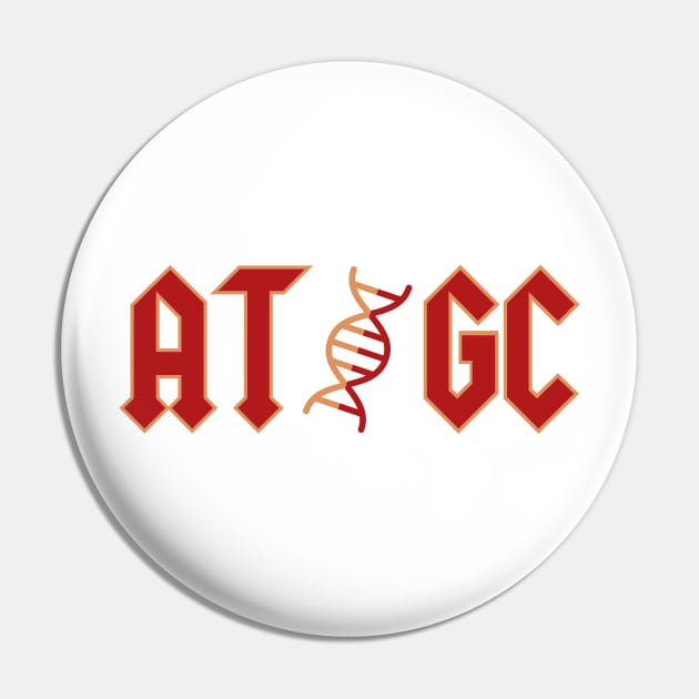 AT GC Vintage AC/DC Molecular Biology genetic code Pin by labstud