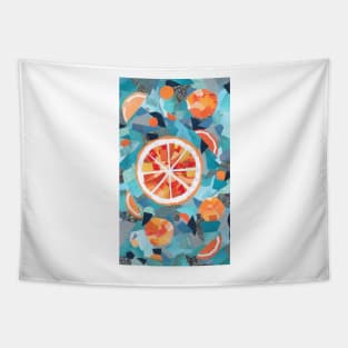 Teal Oranges Tapestry