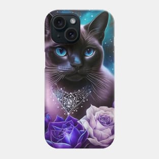 Galactic Floral Burmese Cat Phone Case