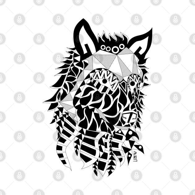 black kiba the wolf in mexican pattern arts ecopop wild dog by jorge_lebeau