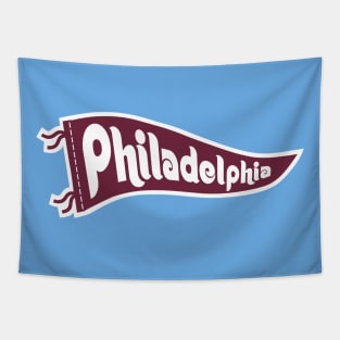 Philadelphia Retro Pennant - Powder Blue Tapestry