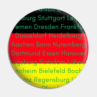 German Flag with Cities Pin